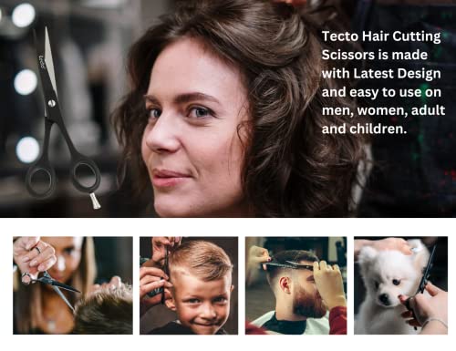 Tecto Hair Cutting Scissors 6.6 Inches - Professional Stainless Steel Barber Scissors, Extra Sharp Hair Cutting Shears, Premium Hair Scissors For Men, Women, Kids & Adults With Free Leather Case #TOP3