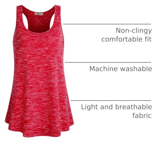 Image of Cestyle Womens Sleeveless Scoop Neck Flowy Loose Fit Workout Shirts Racerback Long Tank Tops