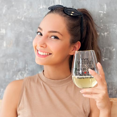 CROWNLY CRYSTAL® Funny Gifts for Women Leaving Gifts Colleagues Personalised Wine Glass Gin Glasses Gift Ideas Friends Birthday - Image 2