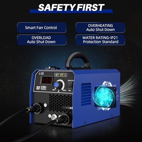 RILAND 130A MIG Welder, 3-in-1 Flux Core Welder, MIG/Lift TIG/Stick Welding Machine 110v with Synergic Control, IGBT Inverter Portable Gasless Welder Equipment with Welding Gun and 1lb Welding Wire - Image 7