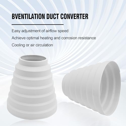 CADUFUELLY 3\" to 6\" Duct Inline Reducer, Inline Universal Reducer Increaser, Vent Duct Converter for Air Conditioning, Heating, Refrigeration, Kitchen Ventilation Systems (80-150 mm), 2Pcs - Thumbnail 7