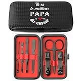 XiuSpark Cadeau Papa,Idee Idée Noël Noel Anniversaire Personnalisé Fête Des Pères Cadeau pour La Jeune Papa Homme Cadeaux Original Pères De La Fille Fils,Ongle Kit Manucure Complet Pedicure Cuticule