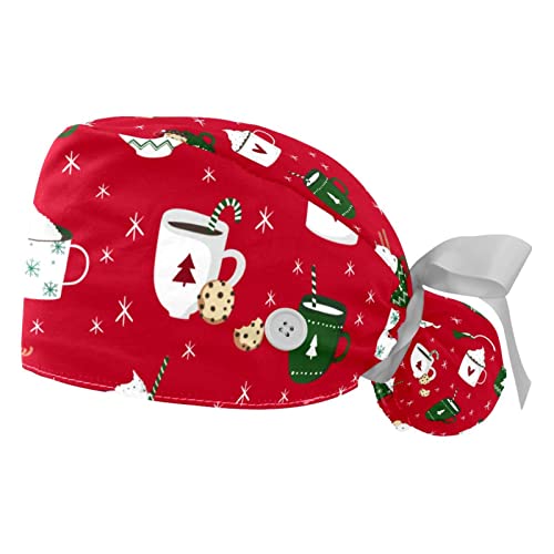Chapeaux bouffants imprimé hérisson de Noël pour la cuisine et service