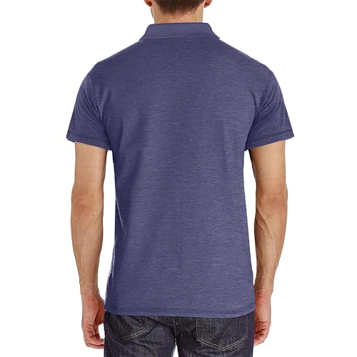 Men's Casual Polo Shirts Short Sleeve Summer Shirts Classic Collared Golf Shirt2