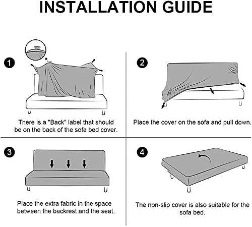 Livego Armless Futon Slipcovers Stretch Folding Sofa Bed Cover With Elastic Bottom, Printed Fitted Couch Cover Furniture Protector For Pets, Kids (Purple2) #TOP6