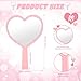Menkxi 30 Pcs Heart Shaped Handheld Mirror Small Travel Makeup Mirrors with Handle Mini Heart Bulk Plastic Cosmetic Gift for Women (Bright Color)