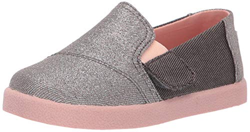 TOMS Girls' Avalon Loafer, forged iron twill glimmer, 4.5 Medium US Big Kid