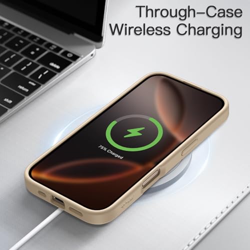 Image of JETech Matte Cover Case for iPhone 16 Pro Max 6.9-Inch, Shockproof Military Grade Drop Protection, Frosted Translucent Back Phone Cover, Anti-Fingerprint (Desert Titanium)