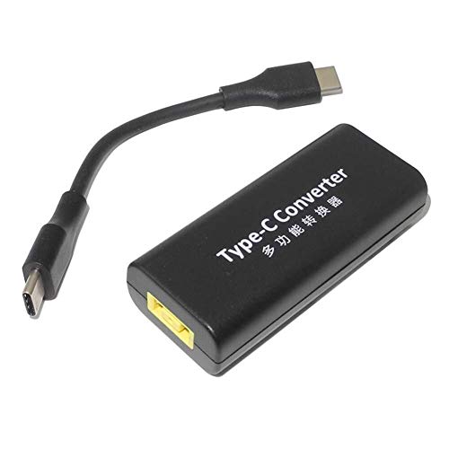 Preisvergleich Produktbild Wingeri Notebook-Verlängerungskabel Konverter Steckverbinder Zubehör Ladegerät Tragbares Kabel DC USB-Adapter Laptop Quadrat Buchse Zu Typ C Multifunktionsbuchse Langlebig for Lenovo Übernehmen