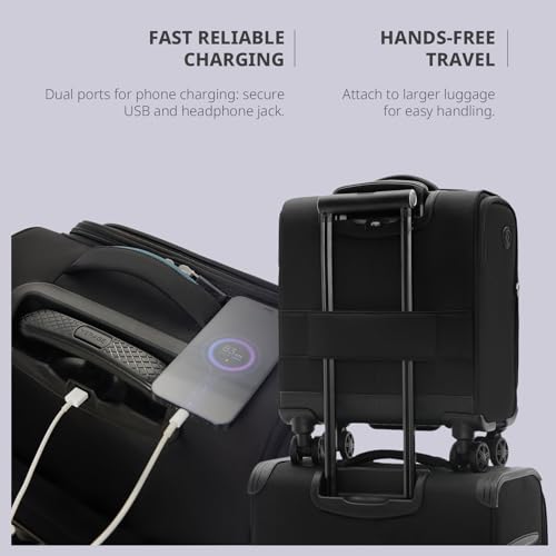 Image of Verage Underseat Carry On Luggage With Spinner Wheels, Black, 14-Inch Compact Pro