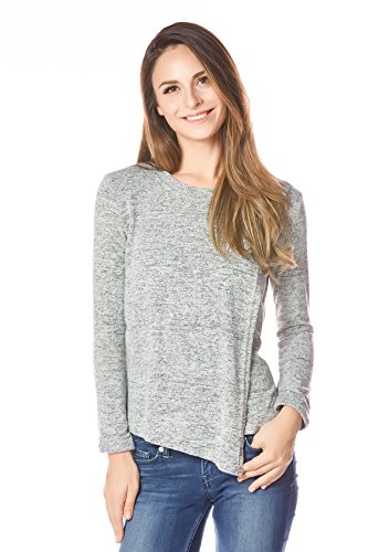 Bearsland Women's Maternity Clothes Comfy Long Sleeves Breastfeeding Shirts And Nursing Tops Gray #TOP2