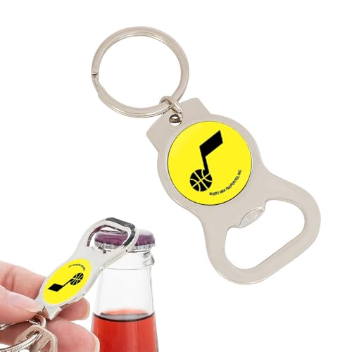 Desert Cactus Utah Jazz Silver Bottle Opener Key Holder – Official National Basketball League for Car Keys, Backpack – NBA Gift (Design A)