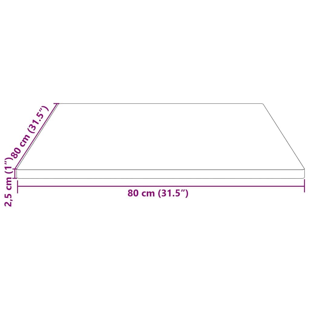 Generisch Blat stołu, biały, 80 x 80 x 2,5 cm, lite drewno sosnowe
