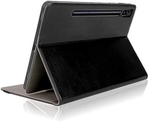 Samsung Galaxy Tab S7 Case with S Pen Holder โ Protective Tablet Cover with Secure Multi Angle Stand for Samsung Tab S7 2020 Model SM-T870 & SM-T875 (Black) - CUVR