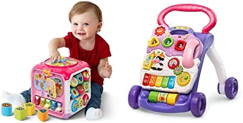 VTech Sort and Discovery Activity Cube (Frustration Free Packaging), Pink & Sit-to-Stand Learning Walker (Frustration Free Packaging), Lavender (Amazon Exclusive)