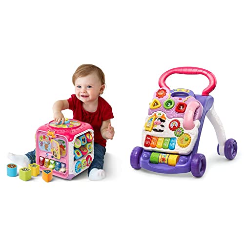 Vtech Sort And Discovery Activity Cube (Frustration Free Packaging), Pink & Sit-To-Stand Learning Walker (Frustration Free Packaging), Lavender (Amazon Exclusive) #TOP2