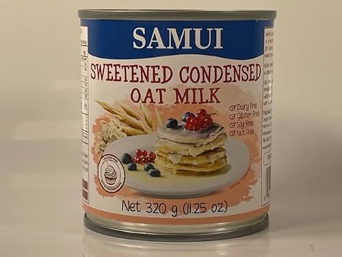 Samui Sweetened Condensed Oat Milk Dairy. Gluten Free, and Lactose Free Product of Thailand. 11.25oz Combo With KC Commerce Wooden Spoon.(3) - Thumbnail 3