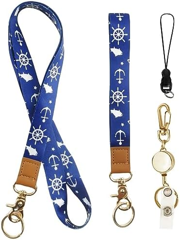 Ptwola Retractable ID Badge Reel Lanyard Beaded Lanyards With Badges Holder Clip