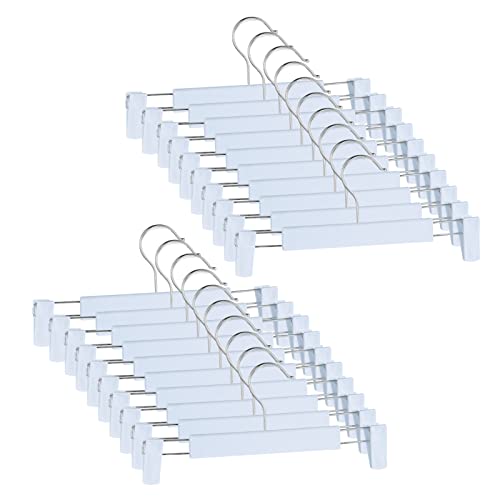 Guhmctt 20 Pack Pants Hangers with Adjustable Non-Slip Clips Anti-Rust Hanging Hook for Trouser,Skirts,Jeans,Clothes Hangers Blue