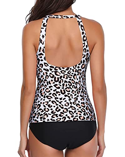 Image of Holipick Tankini Swimsuits for Women Two Piece High Neck Bathing Suit