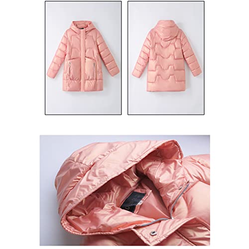 Jaqueta acolchoada com capuz metálico feminino casaco quente de inverno metálico brilhante curto bom