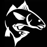 White Red Fish Sticker Decal