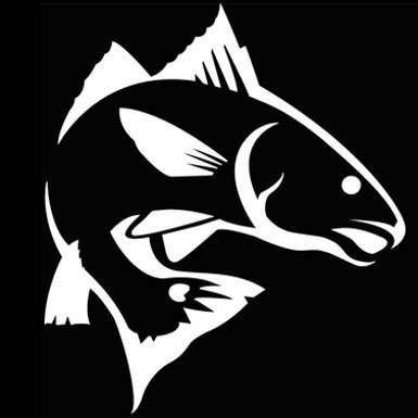 White Red Fish Sticker Decal