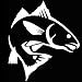 White Red Fish Sticker Decal