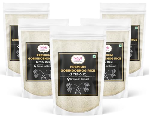 Image of Delight Foods Premium Gobindobhog Bengali Rice 5kg (1kg x 5 Packs) | 2 Years Aged Bengali Unpolished Aromatic Short Grain Chawal | Ideal for Payesh, Kheer, Mishti Pulao & Khichuri