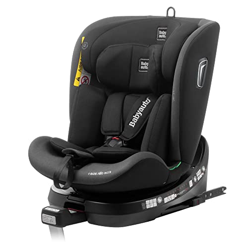BABYAUTO - Silla de coche i-Size AITANA GR. 0+/1/2/3 hasta los 36Kg o 150 cm - Edad: desde nacimiento hasta 12 años - Giratoria - Pata de apoyo - Reclinable - A contramarcha 18 Kg - ISOFIX Cover