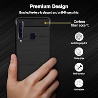 ivoler Silikon Hülle für Samsung Galaxy A9 2018, [Militärischer Schutz] Stoßfest Handyhülle, Dünne Weiche Flexible TPU Kratzfest Schutzhülle Anti-Fingerabdruck Case Cover, Schwarz – Ansicht 6