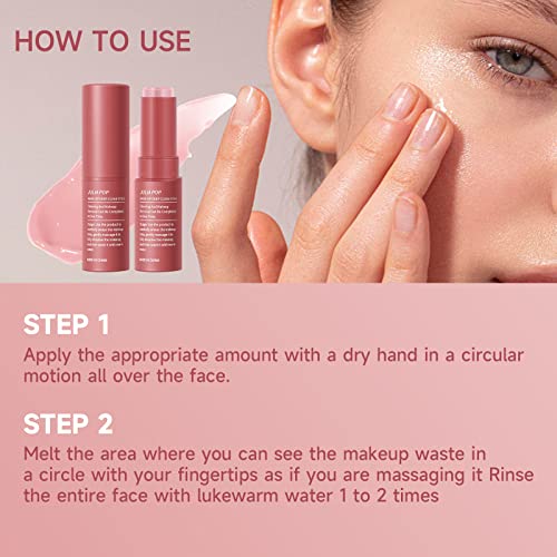 Easilydays Makeup Cleansing Stick, Face Makeup Remover Creams Nourishing Cleansing Balm, 2 In-1 Cleansing & Nourishing Makeup Remover Stick, Balm To Oil Nourishes Skin For Face, Eye And Lip, Gentle And Soothing Facial Skin #TOP4