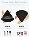 2pcs Triangle Powder Puff Makeup Sponge Powder Puffs for Face Powder Loose Powder, Velour Cosmetic Foundation Sponge Setting Powder Puff Beauty Makeup Tool Wet Dry, Black