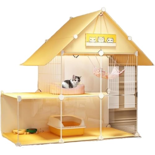 猫 ケージ 猫ケージ キャットケージ 大型 ゲージ 3段 ペット DIYコンビネーション 脱走防止 キャスター付き 折りたたみ可能 ロフト付き 移動が便利 大空間 組立簡単 トップ収納 掃除しやすい 多頭飼い 保護用 室内 (111*39*110cm)
