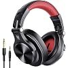 OneOdio A70 Cuffie Bluetooth Over Ear, Cuffie Cablate e Wireless Stereo con Microfono, 72 Ore di Riproduzione, CVC 8.0, Jack 3,5 mm e 6,35 mm, Pieghevole, Cuffie per DJ, Chitarra, Cellulare, PC, Rosso