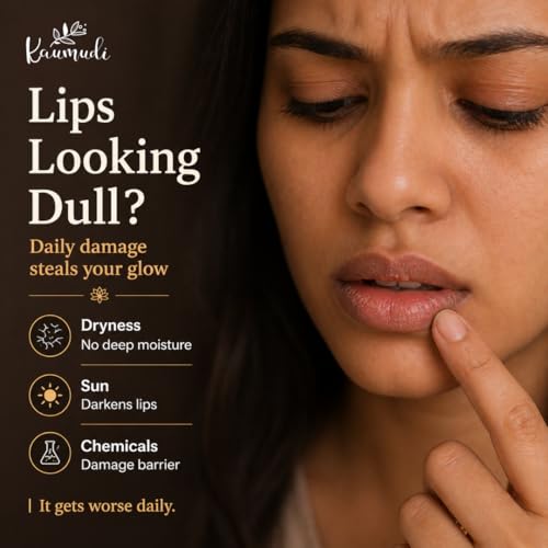 Image of Kaumudi Handmade & 100% Natural 3in1 Lip Balm Combo (Lip Tint|Cheek Tint|Eye Shadow) made with Rose & Saffron Ess. oil | Best for Dry, Damaged & Chapped Lips | Hydrates & Moisturizes (Rich - Cherry - Glow)