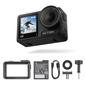 DJI Osmo Action 4 Essential Combo - 4K/120fps Waterproof Action Camera with a 1/1.3-Inch Sensor, Stunning Low-Light Imaging, 10-bit & D-Log M Color Performance, a Long-Lasting 1770 mAh Battery