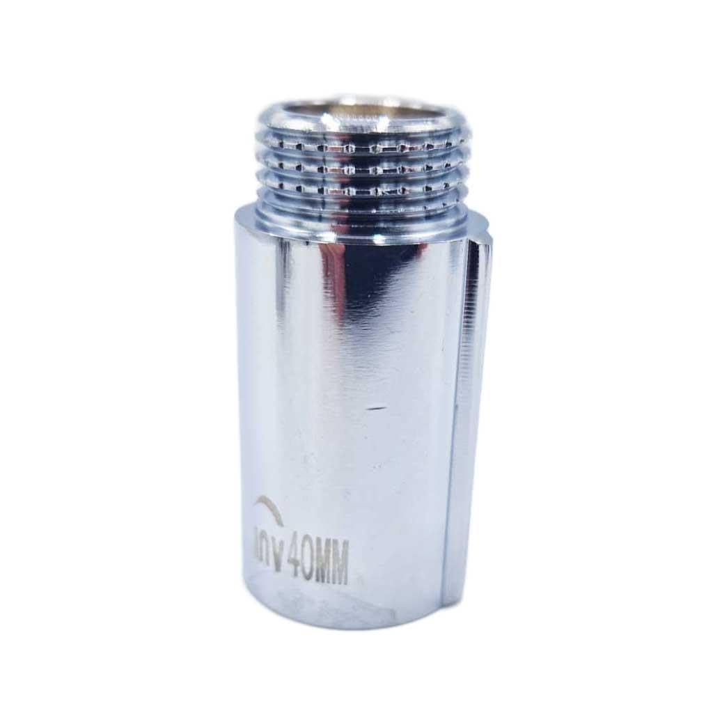 Invena Women's Chrome 1/2" Bsp (15Mm) Pipe Thread Extension X Male Brass - 40Mm Long