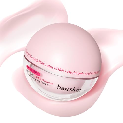 Hanskin Vegan PDRN Hyaluron Pink Glow Plumping Cream - Korean Face Moisturizer with Collagen & Ceramide for Deep Hydration, Bouncy Skin, Barrier Support & Glass Skin Glow | 50ml / 1.69 fl. oz.