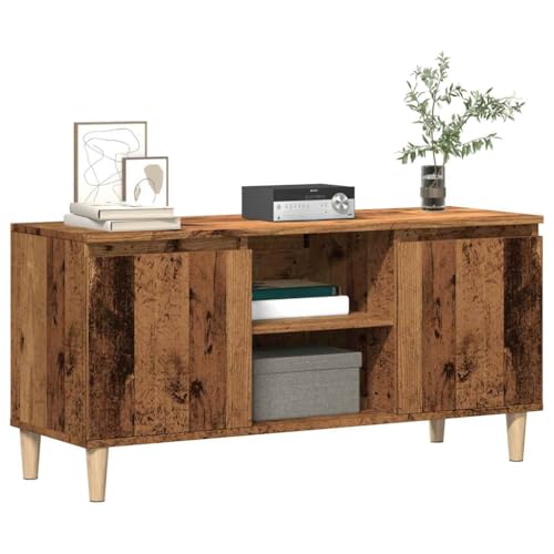 Iiaky Mueble de TV Madera TV Salon Mueble TV Madera Mesa Television Salon Mueble salón TV ingeniería Madera Envejecida 102x35x50 cm