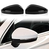 Car Door Rearview Mirror Cover Cap Housing Protective Cover For Exterior Mirrors Fit For VW Tiguan Allspace L MK2 2017 2018 2019 2020(Black, Right Passenger Side)