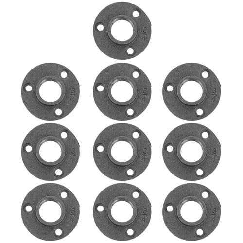 Sewroro 10 piezas Base Fija de Brida de Hierro Fundido para Muebles Industriales Soporte Decorativo para Estanterías y Tuberías Fijación Resistente para Proyectos DIY Interiores