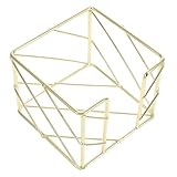 UKCOCO Goldfarbener Luftiger Notizbox Organizer aus Metall Platzsparend und Vielseitig für Schreibtischaufbewahrung für Büro und Home Office und Stilvoll mit Praktischem Halter für