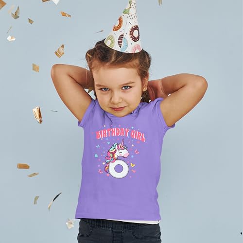 Birthday Girl Shirt Unicorn 2-6 Birthday Tshirts Cotton Short Sleeve Tees2