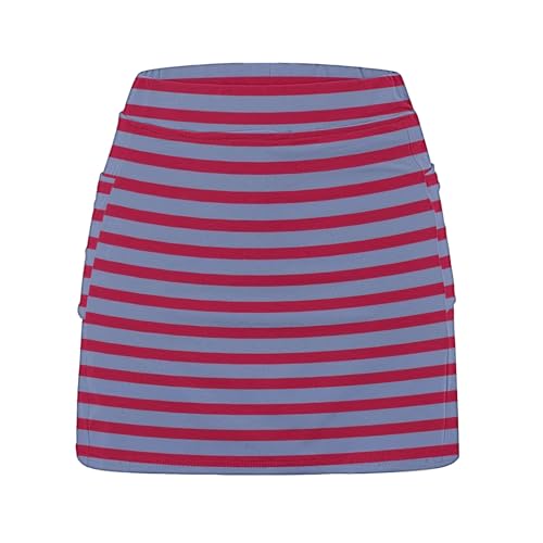 Culottes de ioga para mulheres, saia de tênis, cintura alta, listrada, shorts de corrida, culottes,