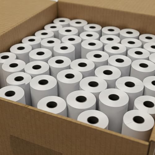 Image of PINE LABS Paper Rolls | POS Machines Thermal Rolls | Printing Rolls | EDC Rolls | POS Rolls | Billing Rolls |15 meter (Length) x 56mm (Width) - 40mm Diameter (Pack of 50)