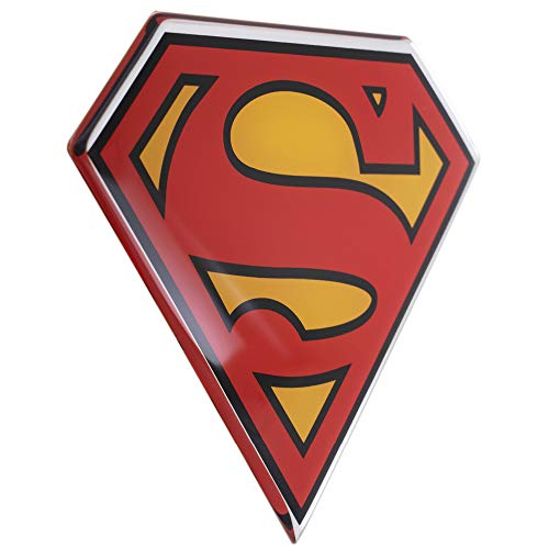Fan Emblems Superman Domed Chrome Car Decal - Classic Logo (Black, Red, Yellow And Chrome) #TOP2