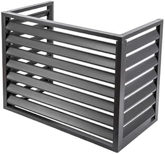Aluminum Air Conditioner and Heat Pump Cover, 3 Panels Mini Split Air Conditioner Fence Screen for Outside Units, Noise Reduction AC Unit Cover,100x70x50cm,Black