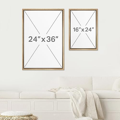 SIGNWIN Framed Canvas Print Wall Art Beige Gray Paint Strokes Abstract Grunge Landscape Prints Modern Art Minimalist Neutral Decor for Living Room, Bedroom, Office - 24"x36"x2 Natural — view 5