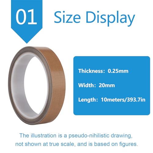 Cinta resistente al calor de PTFE autoadhesiva, aislamiento térmico duradero de 0,25mm 2